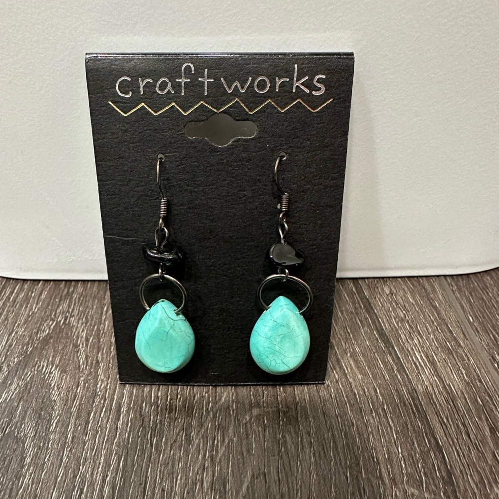 NWOT Turquoise Drop Earrings,western,festival,artsy